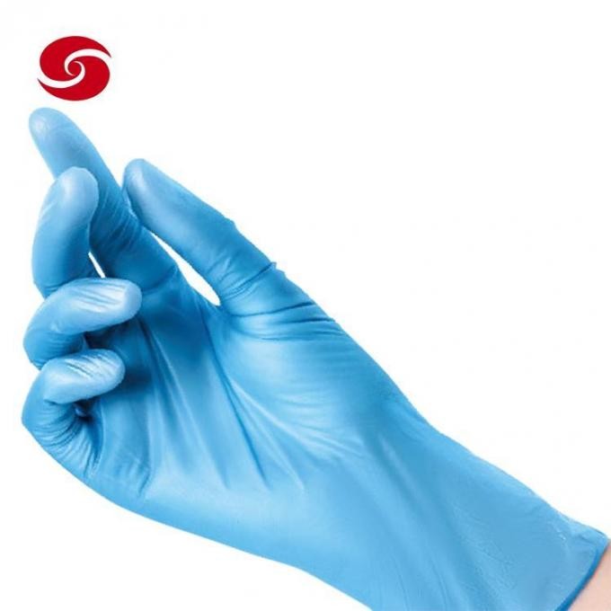 Aql1.5 CE Disposable Medical Powder Free Household Examination Blue Nitrile Gloves