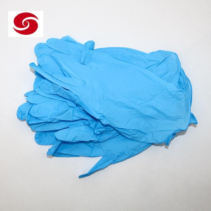 Aql1.5 CE Disposable Medical Powder Free Household Examination Blue Nitrile Gloves