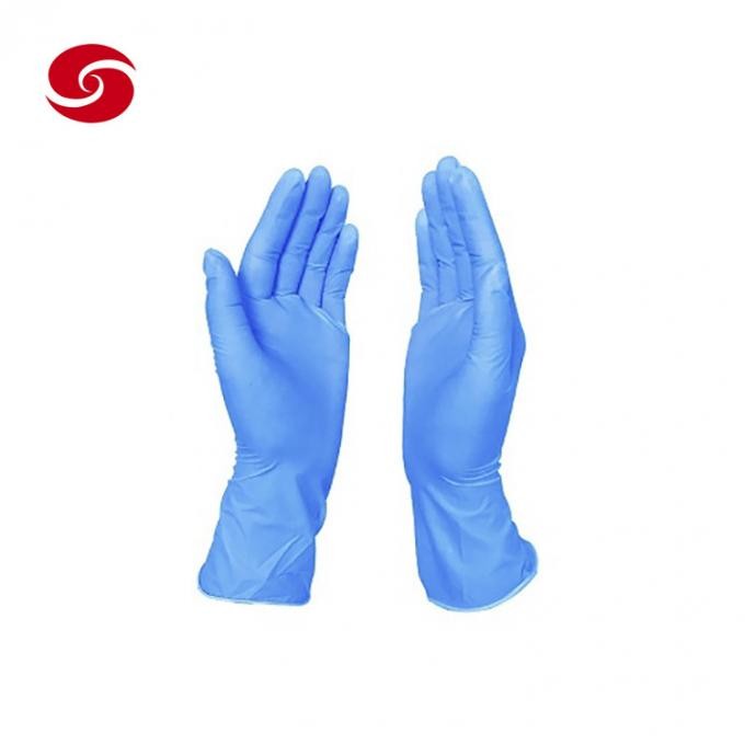 Aql1.5 CE Disposable Medical Powder Free Household Examination Blue Nitrile Gloves