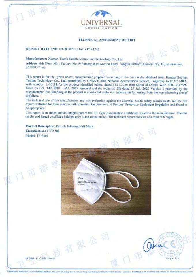 Non-Woven 5 Ply KN95 FFP2 Medical Face Mask Disposable Earloop Respirator