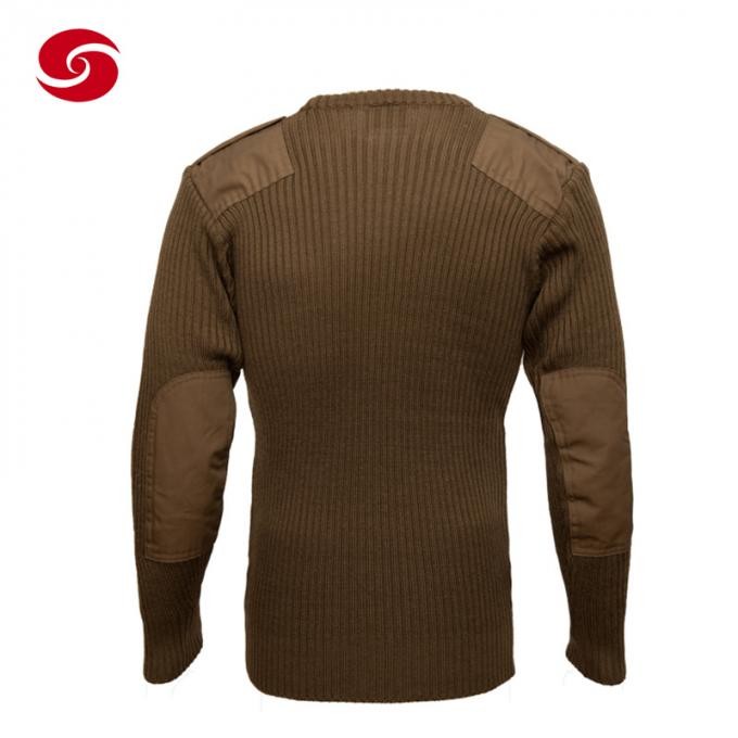 Embroidery Logo Africa Military Wool Khaki Pullover