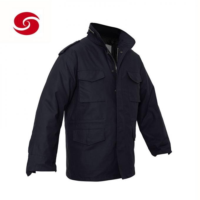 Navy Blue Security Guard Police M65 Jacket with Detachable Liner