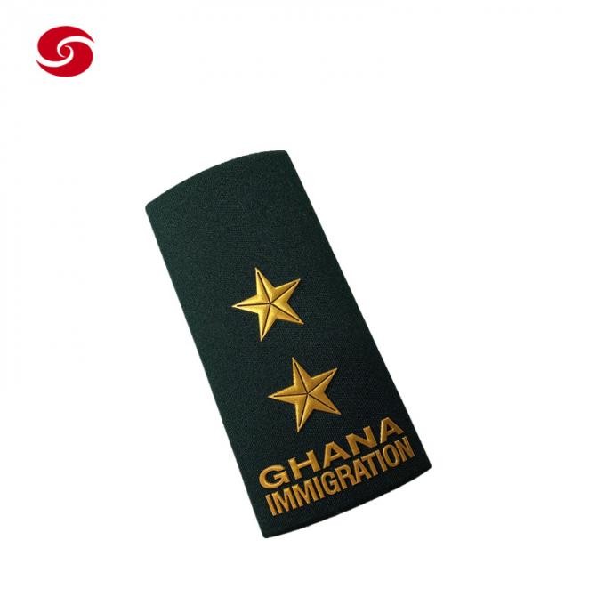 Green Africa Military Inspection Parade Officer Dress Uniform Rank Shoulder Army Print Badge Silica Gel Epaulette Epaulet
