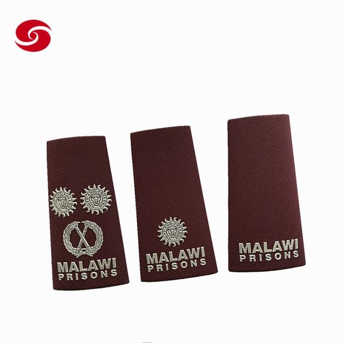 Malawi Africa Officer Solider Police Army Parade Military Uniform Tactical Dress Shoulder Print Badge Epaulette Embroidery Rank Epaulet