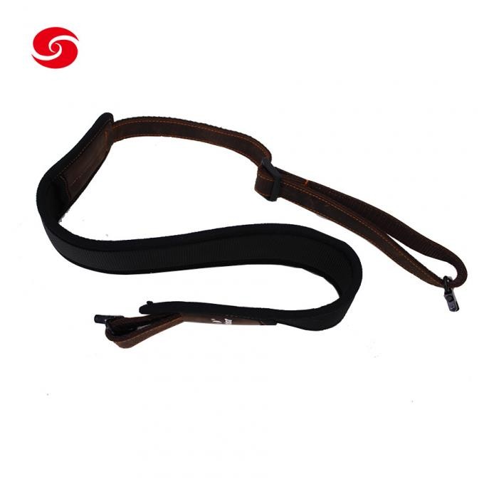 Tactical Two Point Adjustable Leather Rifle Gun Sling Army Shotgun Carrier