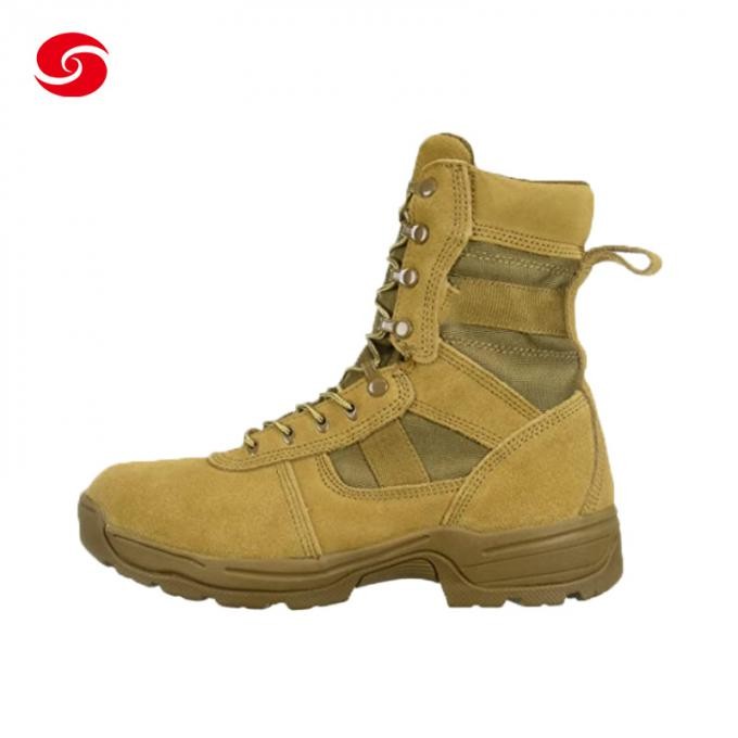 Custom Wholesale Rubber Outsole Suede Leather Police Army Shoes Military Boots