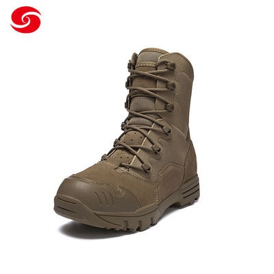 Coyote Cow Leather Nylon Fabric Tactical Men′s Boots Military Shoes