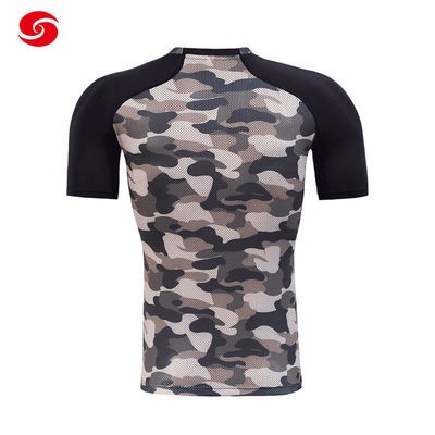 Bird Eye Cloth Mesh Fitness Sport Compression Running Sweater T Shirt Camouflage