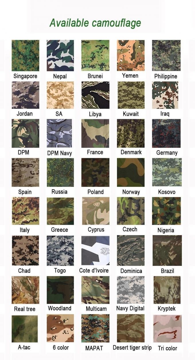 Polyester a-Tac Camouflage Rain Poncho for Military