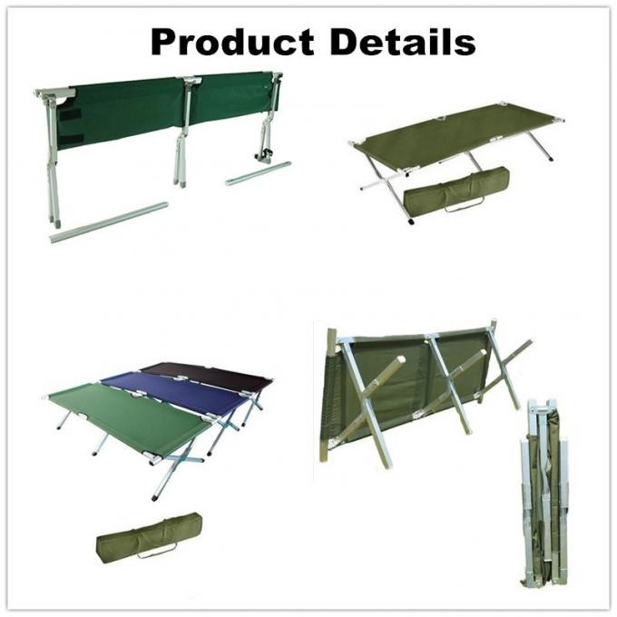 Camping Equipment/Cheap High Quality Green Outdoor Steel Aluminum Frame Military Army Camping Bed