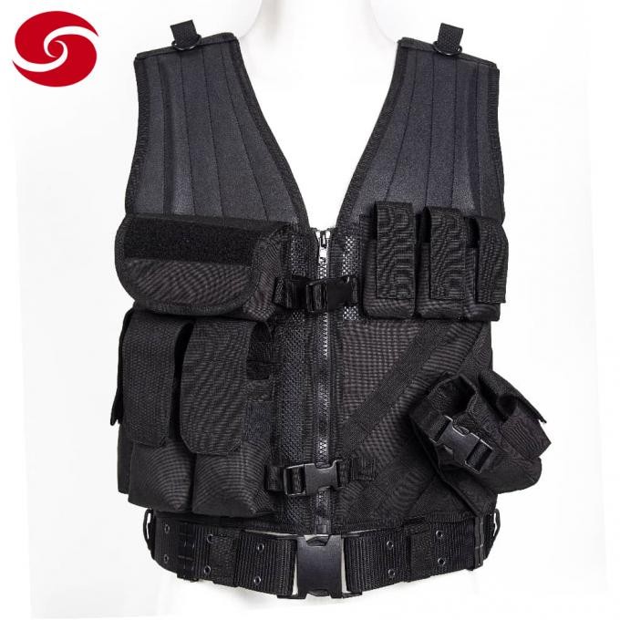 Police Military Tactical Security Nylon Black Vest