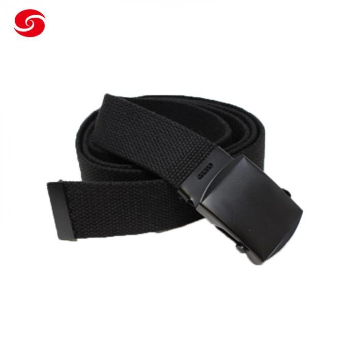 Canvas Web Belt Military Style with Black Buckle for Police Tactical Use Belt