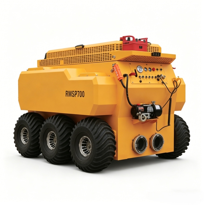 floatable diesel drainage robot operating in flooded area